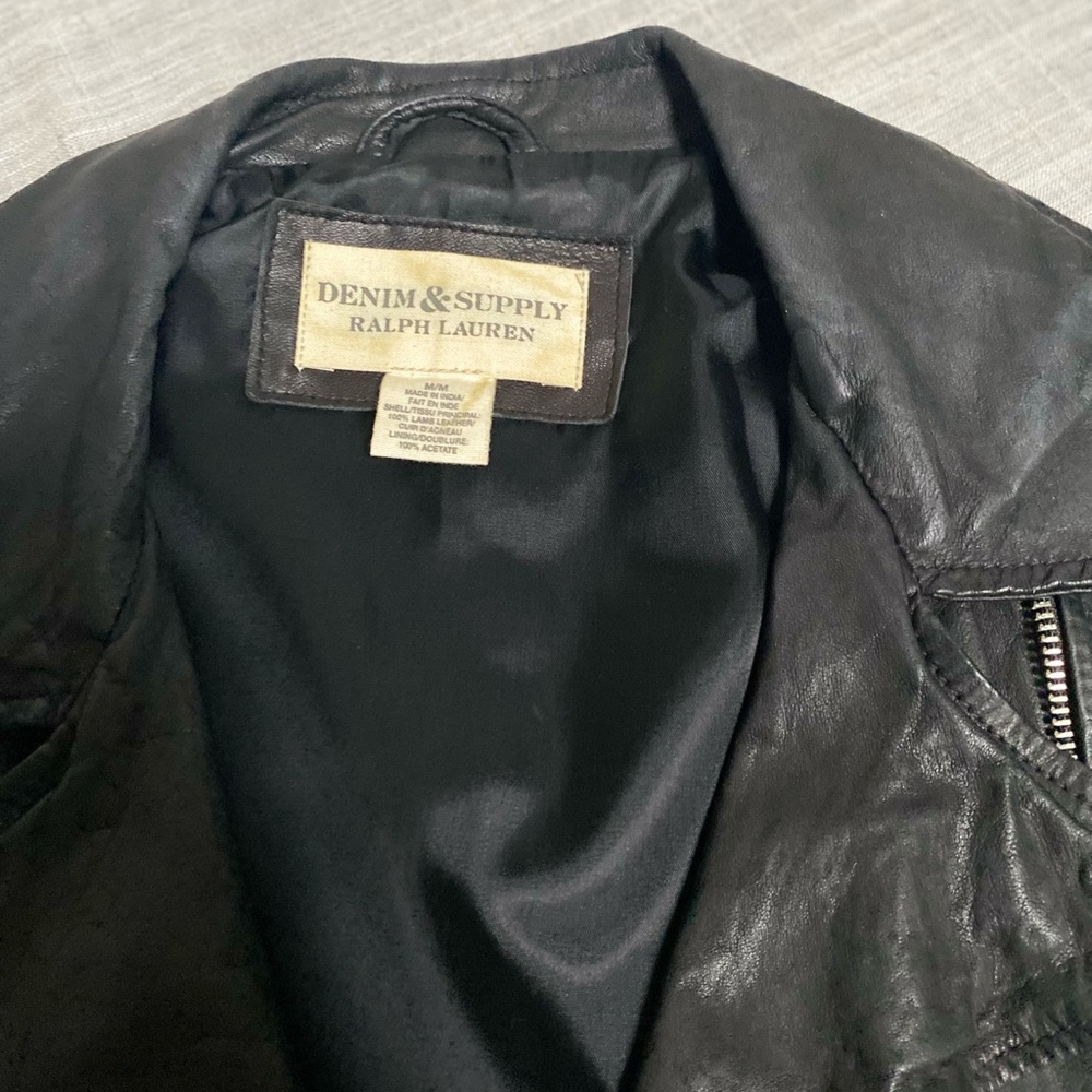NWOT Ralph Lauren leather coat biker jacket M